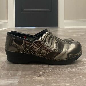 Sanita Black and Silver Clogs Size 37/US 7Loafers